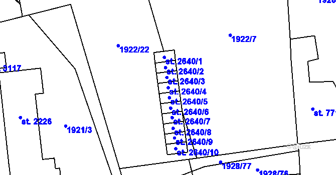 Parcela st. 2640/4 v KÚ Choceň, Katastrální mapa