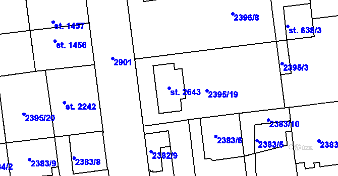 Parcela st. 2643 v KÚ Choceň, Katastrální mapa