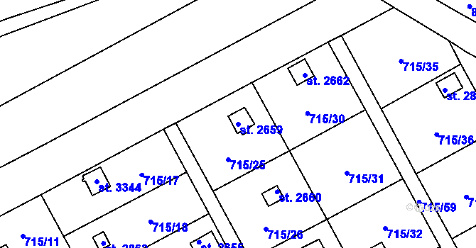 Parcela st. 2659 v KÚ Choceň, Katastrální mapa