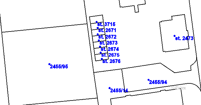 Parcela st. 2675 v KÚ Choceň, Katastrální mapa
