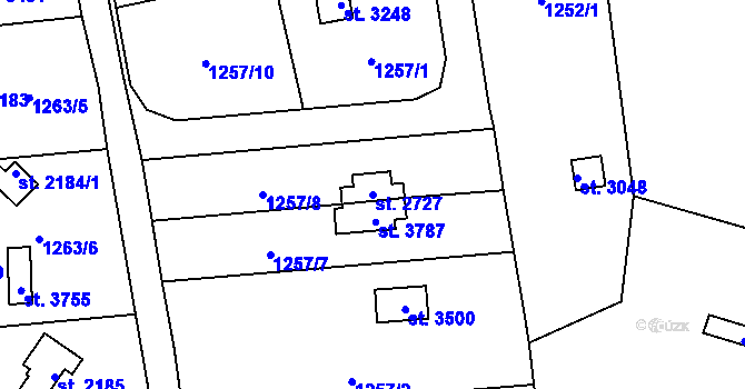Parcela st. 2727 v KÚ Choceň, Katastrální mapa