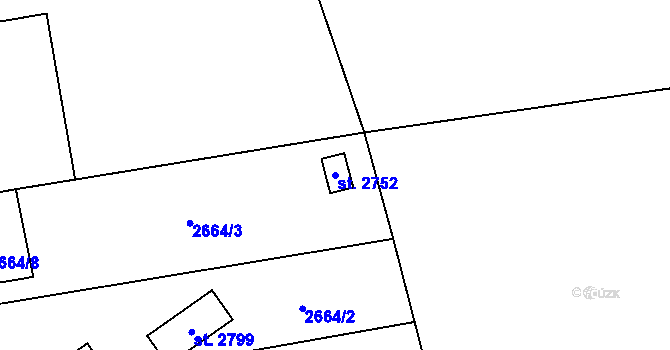 Parcela st. 2752 v KÚ Choceň, Katastrální mapa