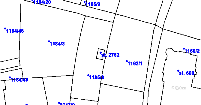 Parcela st. 2762 v KÚ Choceň, Katastrální mapa