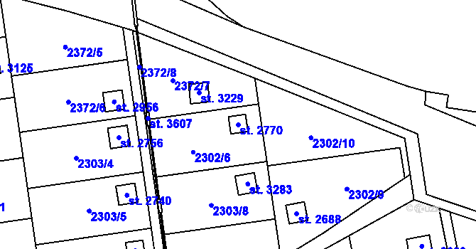 Parcela st. 2770 v KÚ Choceň, Katastrální mapa