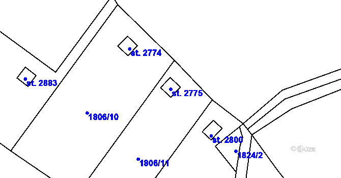 Parcela st. 2775 v KÚ Choceň, Katastrální mapa