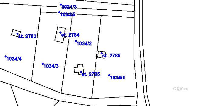 Parcela st. 2786 v KÚ Choceň, Katastrální mapa
