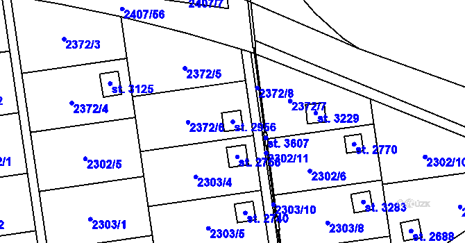 Parcela st. 2956 v KÚ Choceň, Katastrální mapa