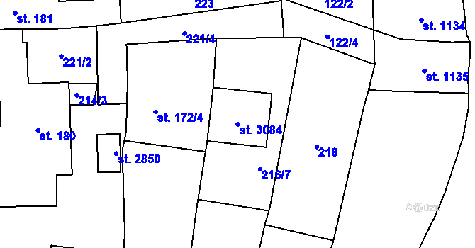 Parcela st. 3084 v KÚ Choceň, Katastrální mapa