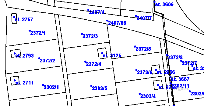 Parcela st. 3125 v KÚ Choceň, Katastrální mapa