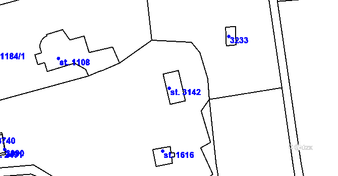 Parcela st. 3142 v KÚ Choceň, Katastrální mapa