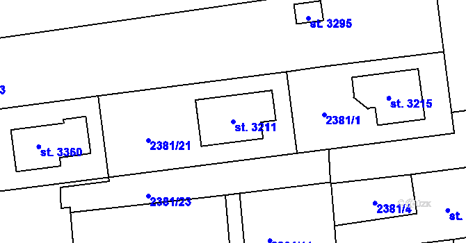Parcela st. 3211 v KÚ Choceň, Katastrální mapa