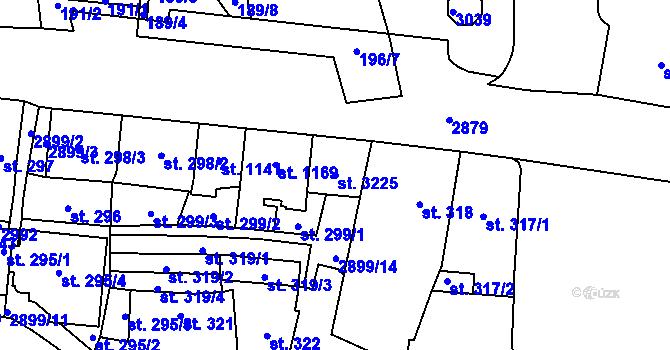 Parcela st. 3225 v KÚ Choceň, Katastrální mapa