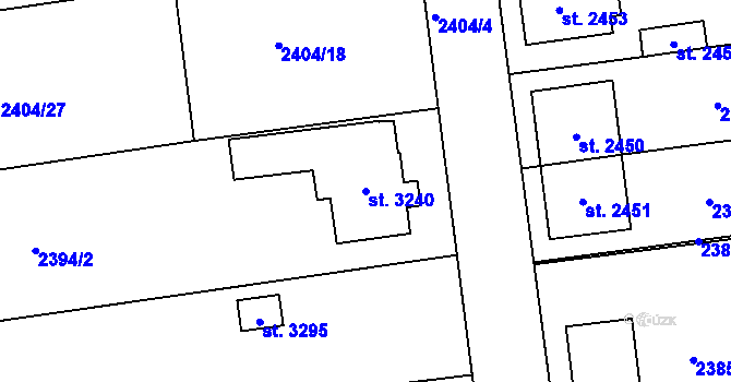 Parcela st. 3240 v KÚ Choceň, Katastrální mapa