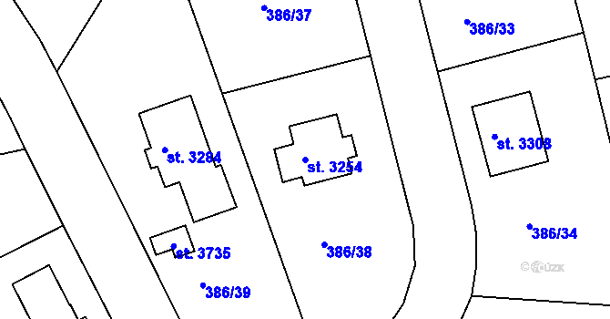 Parcela st. 3254 v KÚ Choceň, Katastrální mapa