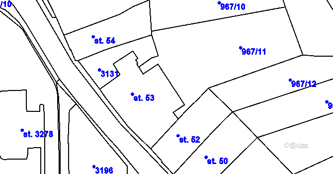 Parcela st. 53 v KÚ Choceň, Katastrální mapa