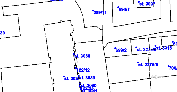Parcela st. 122/10 v KÚ Choceň, Katastrální mapa