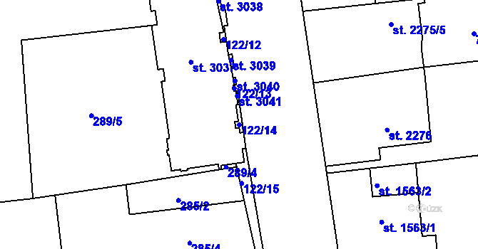 Parcela st. 122/14 v KÚ Choceň, Katastrální mapa