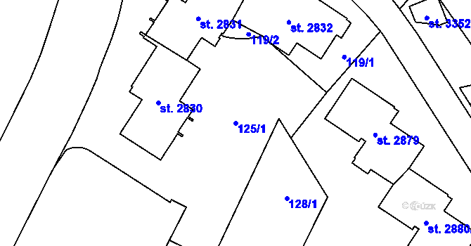 Parcela st. 125/1 v KÚ Choceň, Katastrální mapa