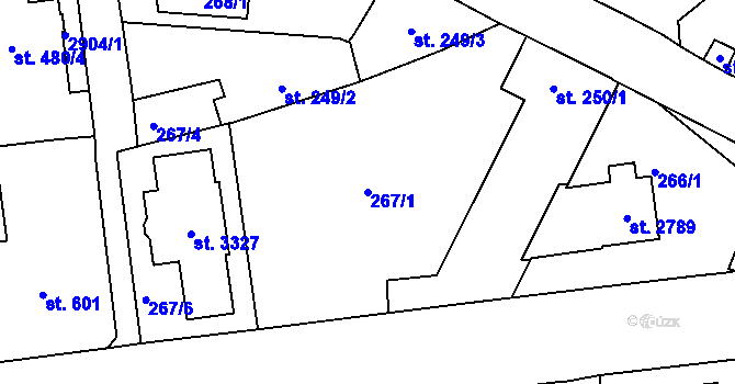 Parcela st. 267/1 v KÚ Choceň, Katastrální mapa