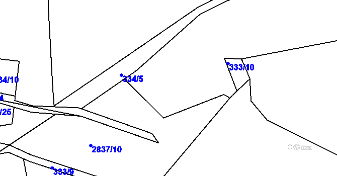 Parcela st. 333/2 v KÚ Choceň, Katastrální mapa