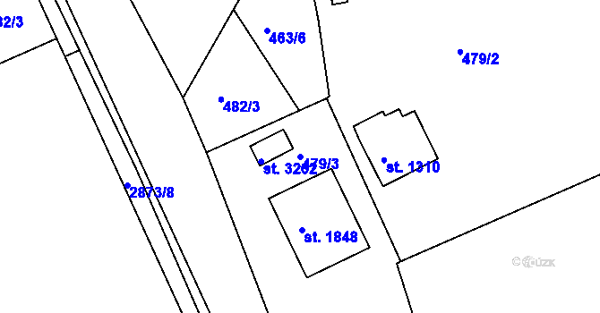 Parcela st. 479/3 v KÚ Choceň, Katastrální mapa