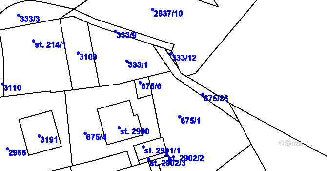 Parcela st. 675/10 v KÚ Choceň, Katastrální mapa