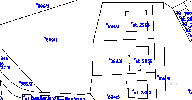 Parcela st. 691/5 v KÚ Choceň, Katastrální mapa