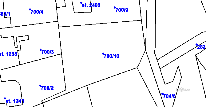 Parcela st. 700/10 v KÚ Choceň, Katastrální mapa