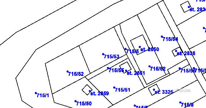 Parcela st. 715/53 v KÚ Choceň, Katastrální mapa