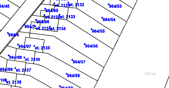 Parcela st. 964/56 v KÚ Choceň, Katastrální mapa