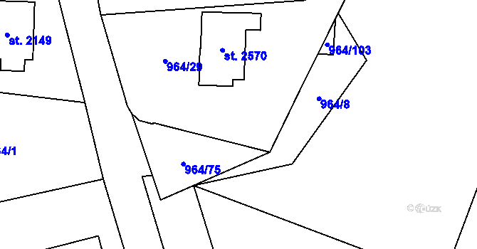 Parcela st. 964/71 v KÚ Choceň, Katastrální mapa