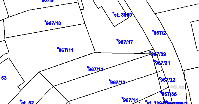 Parcela st. 967/20 v KÚ Choceň, Katastrální mapa