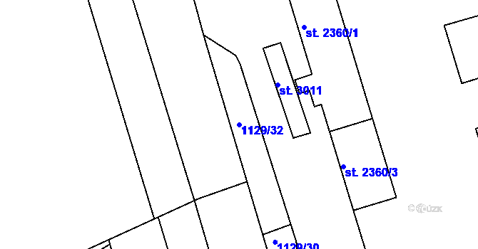 Parcela st. 1129/32 v KÚ Choceň, Katastrální mapa