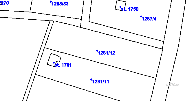 Parcela st. 1281/12 v KÚ Choceň, Katastrální mapa