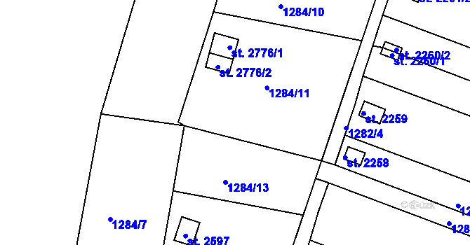 Parcela st. 1284/12 v KÚ Choceň, Katastrální mapa