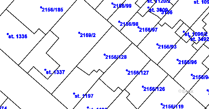 Parcela st. 2156/128 v KÚ Choceň, Katastrální mapa