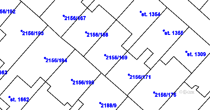 Parcela st. 2156/169 v KÚ Choceň, Katastrální mapa