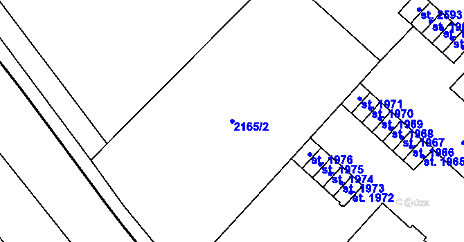 Parcela st. 2165/2 v KÚ Choceň, Katastrální mapa