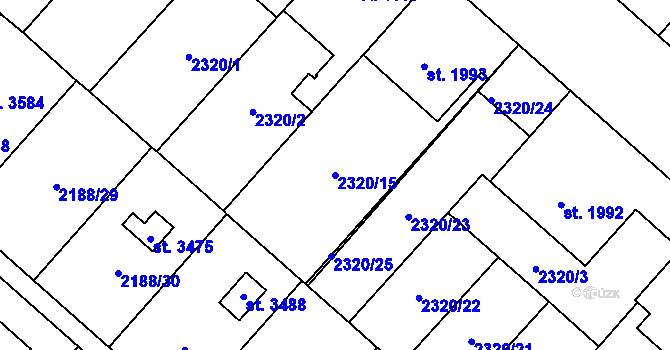Parcela st. 2320/15 v KÚ Choceň, Katastrální mapa