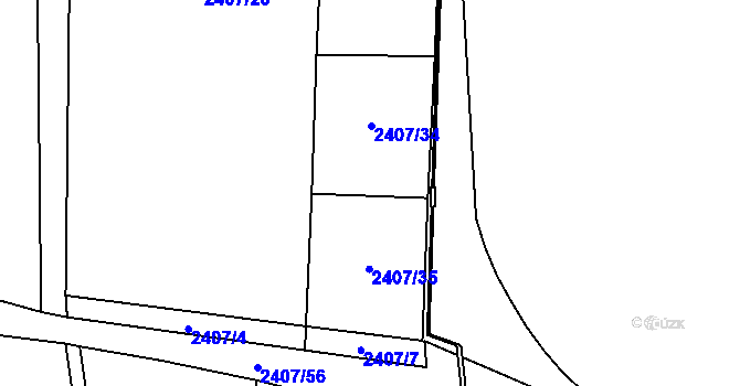 Parcela st. 2407/30 v KÚ Choceň, Katastrální mapa