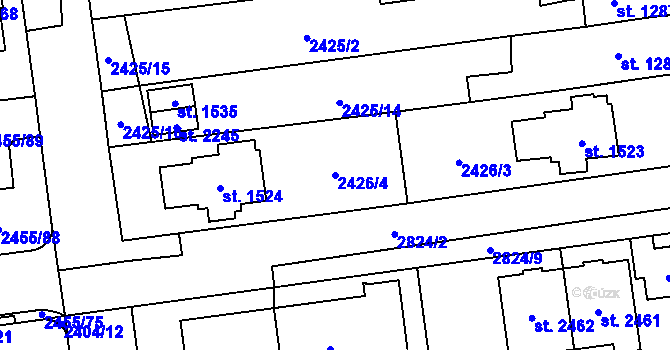 Parcela st. 2426/4 v KÚ Choceň, Katastrální mapa