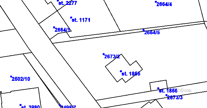 Parcela st. 2673/2 v KÚ Choceň, Katastrální mapa