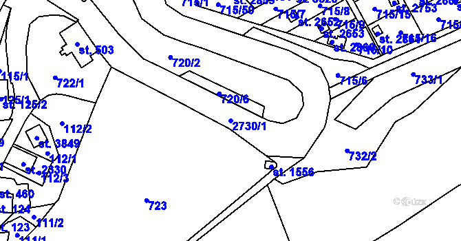 Parcela st. 2730/1 v KÚ Choceň, Katastrální mapa