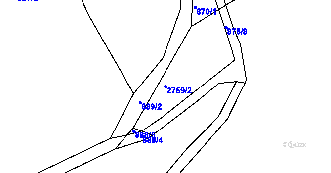Parcela st. 2759/2 v KÚ Choceň, Katastrální mapa