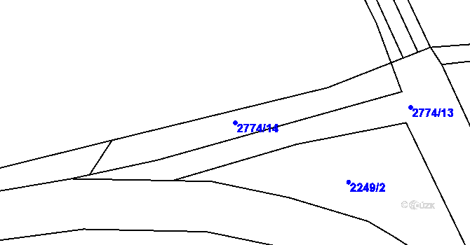 Parcela st. 2774/14 v KÚ Choceň, Katastrální mapa
