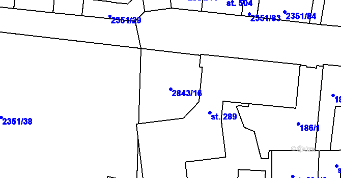 Parcela st. 2843/16 v KÚ Choceň, Katastrální mapa