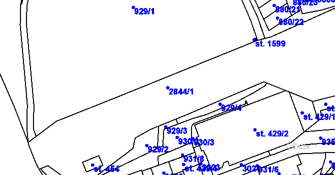 Parcela st. 2844/1 v KÚ Choceň, Katastrální mapa