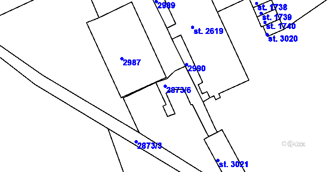 Parcela st. 2873/6 v KÚ Choceň, Katastrální mapa