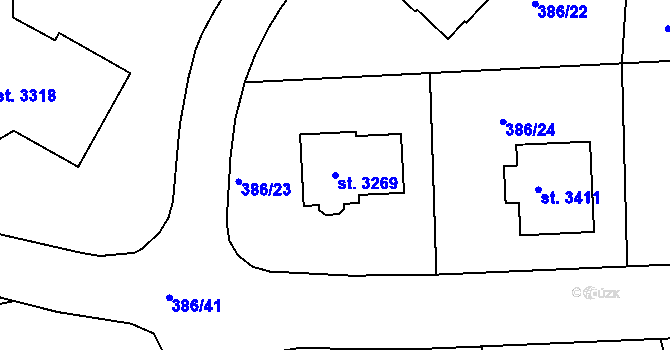 Parcela st. 3269 v KÚ Choceň, Katastrální mapa