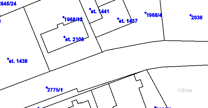 Parcela st. 2775/3 v KÚ Choceň, Katastrální mapa